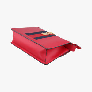 Pre-owned Gucci Sylvie Red×navy Leather 421882 shoulderbag | stylenewstar