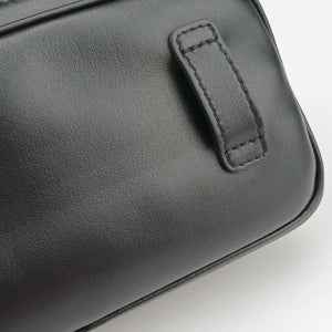 Pre-owned Miu Miu Logo belt Black leather  bum bag/waist bag | stylenewstar