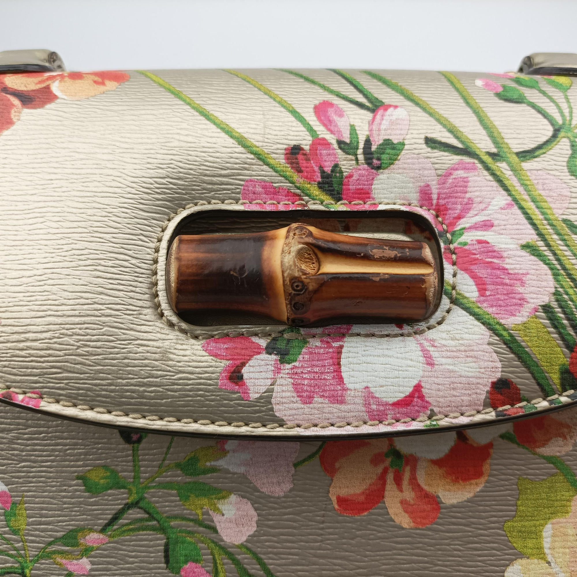 Pre-owned Gucci Bamboo Golden×Multicolour Leather 409398 shoulderbag | stylenewstar
