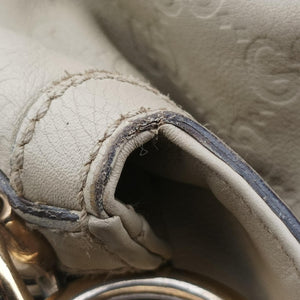 Pre-owned Gucci Bamboo Babouska Indy Hobo White Leather 177088 shoulderbag | stylenewstar