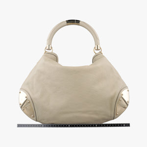 Pre-owned Gucci Bamboo Babouska Indy Hobo White Leather 177088 shoulderbag | stylenewstar