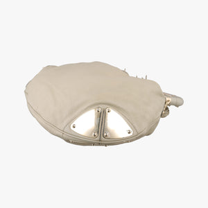 Pre-owned Gucci Bamboo Babouska Indy Hobo White Leather 177088 shoulderbag | stylenewstar