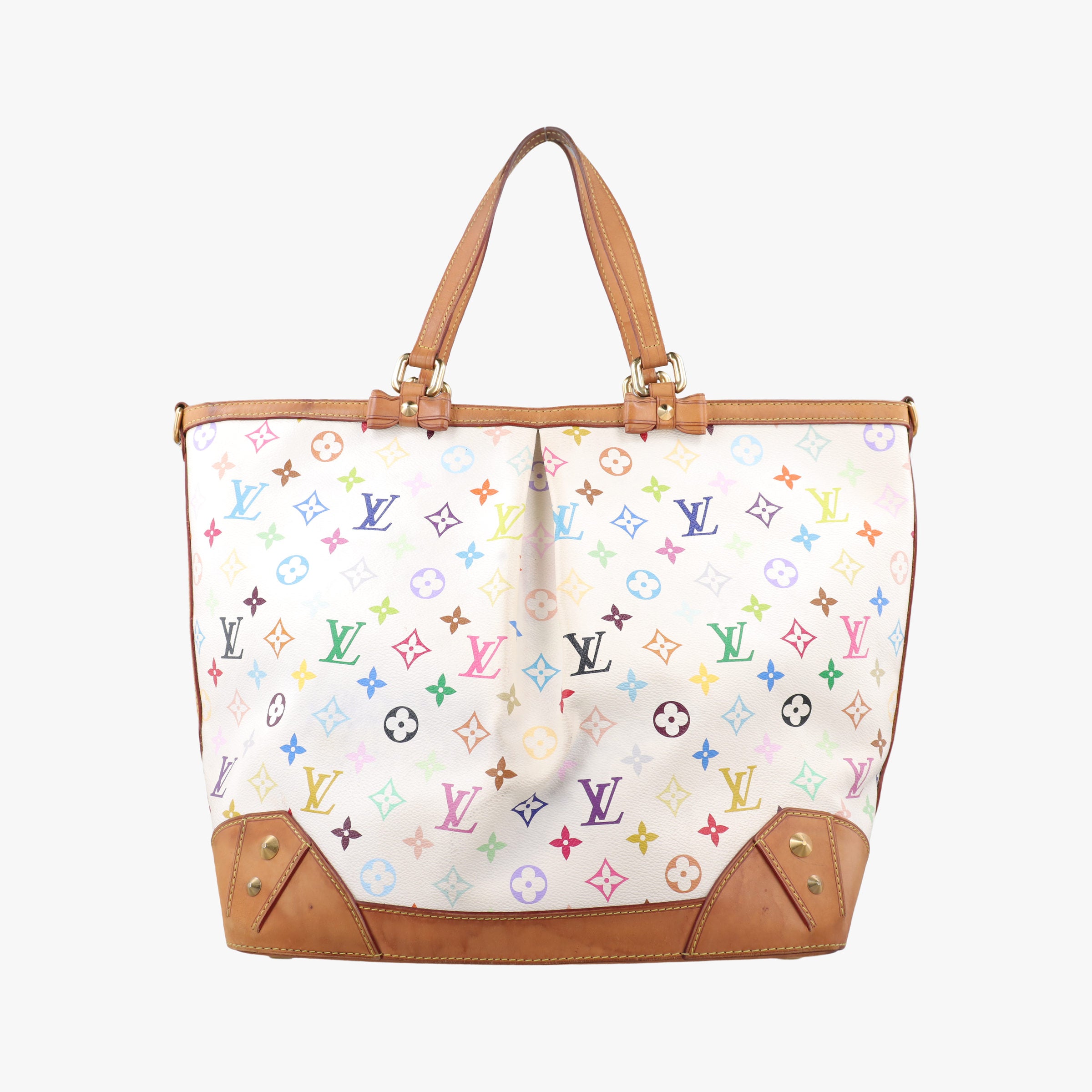 Pre-owned Louis Vuitton SHARLEEN GM white Monogram Multicolor M93214 handbag | stylenewstar