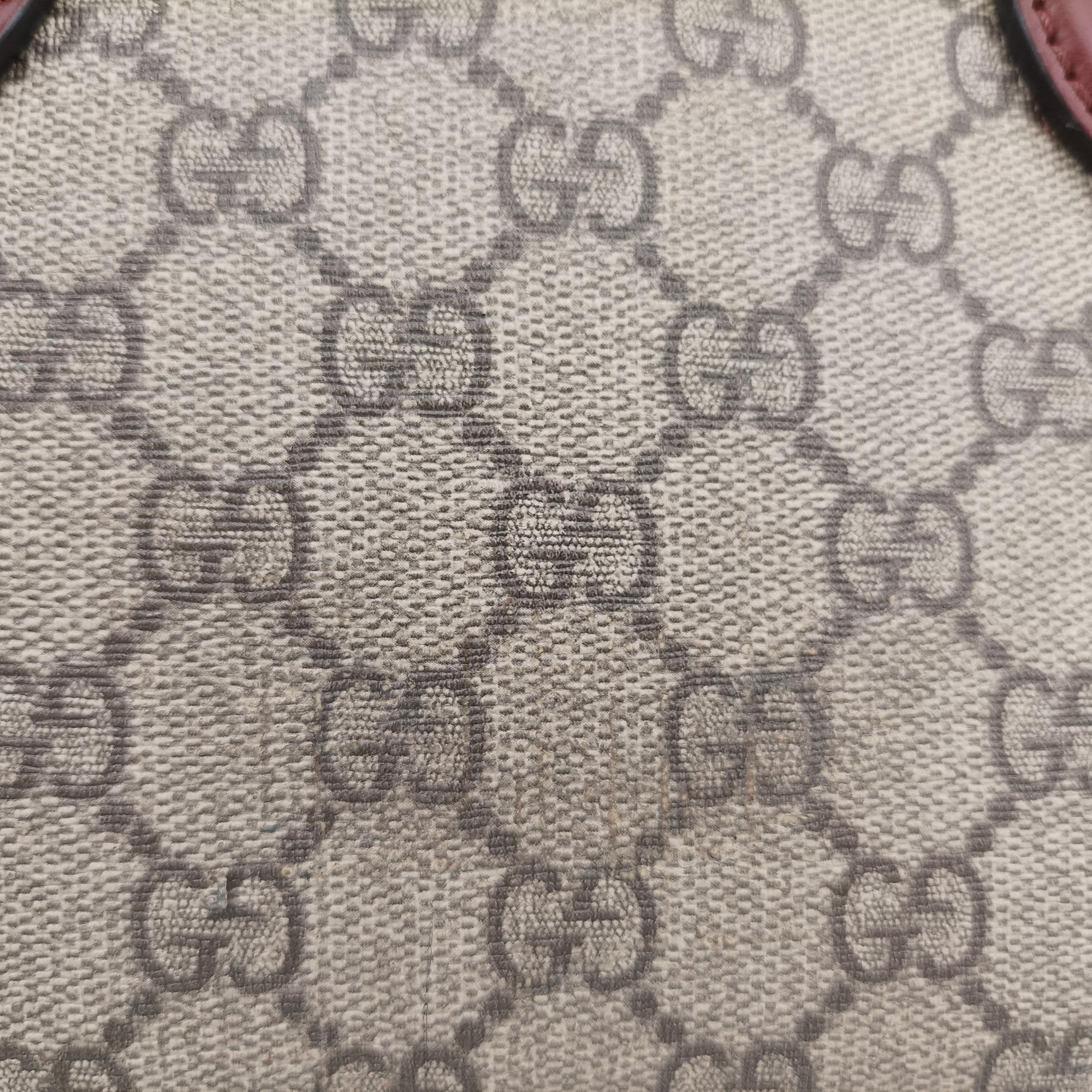 Pre-owned Gucci GG SUPREME beige×brown PVC coated canvas×Leather 409529 handbag | stylenewstar