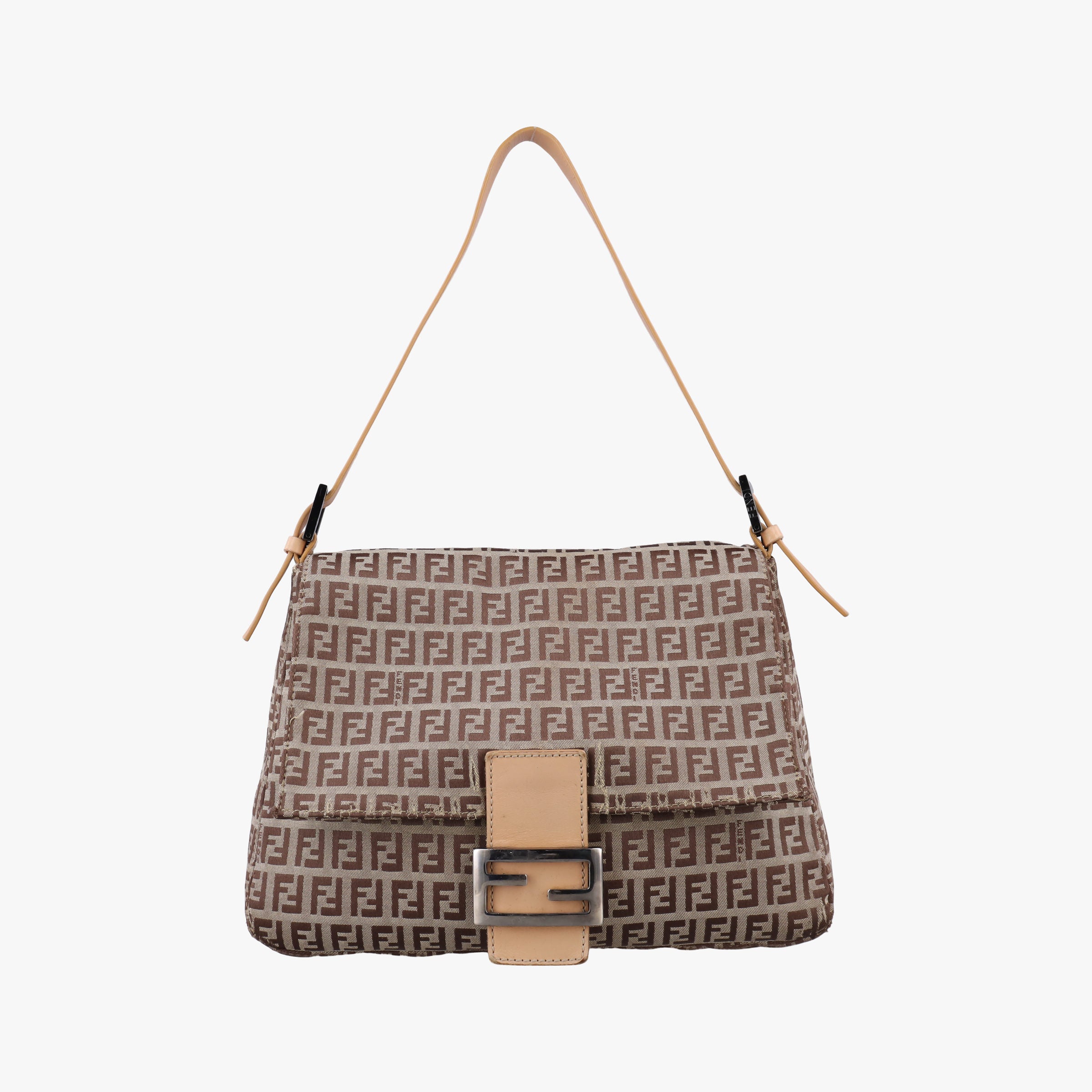 Secondhand Fendi Mamma Bucket Zucchino Brown× Beige canvas× Leather 8BR001 handbag | stylenewstar