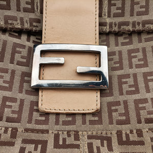 Secondhand Fendi Mamma Bucket Zucchino Brown× Beige canvas× Leather 8BR001 handbag | stylenewstar
