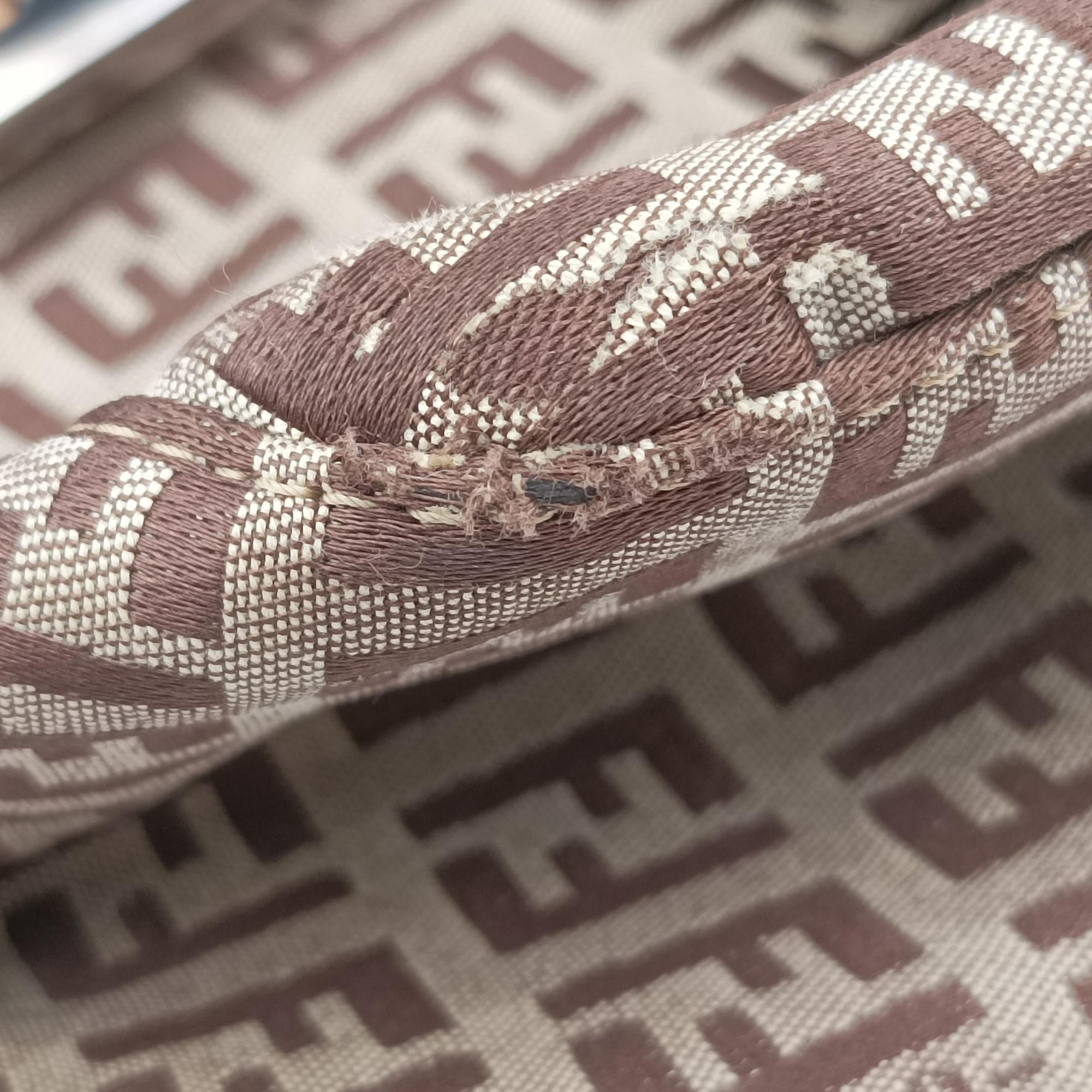 Secondhand Fendi Mamma Bucket Zucchino Brown× Beige canvas× Leather 8BR001 handbag | stylenewstar