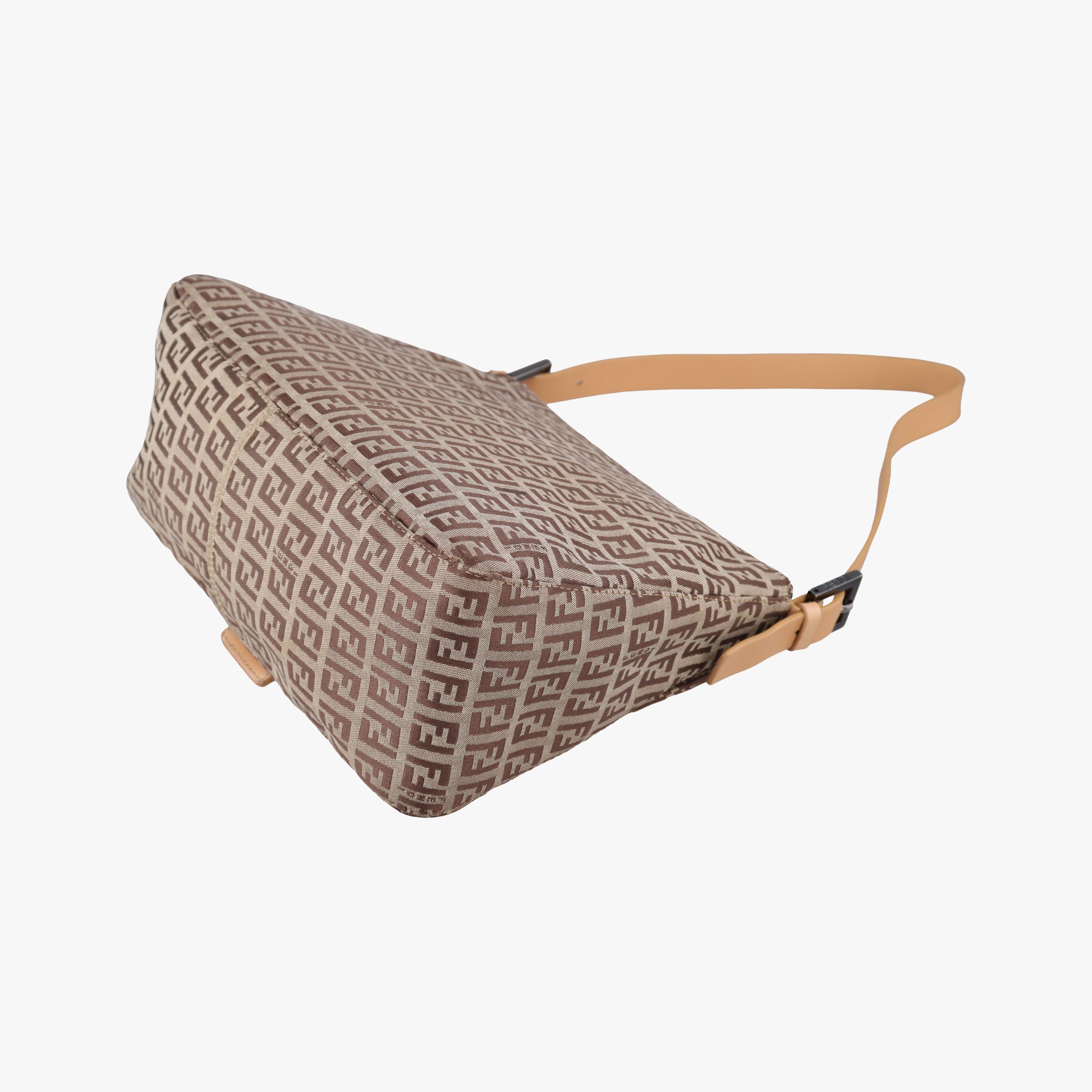 Secondhand Fendi Mamma Bucket Zucchino Brown× Beige canvas× Leather 8BR001 handbag | stylenewstar