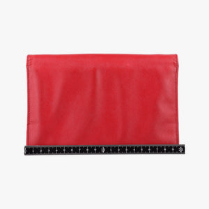 Pre-owned Prada Metal Wallet on Chain Cornflower Clutch Red Saffiano Leather 1MT290 shoulderbag | stylenewstar