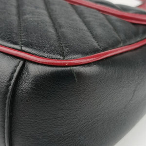 Pre-owned Gucci GG Marmont Black×red Leather 443497 shoulderbag | stylenewstar