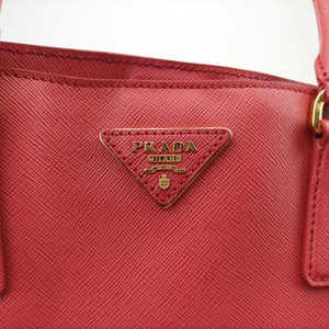 Pre-owned Prada Galleria Red SAFFIANO Leather BN1844 handbag | stylenewstar