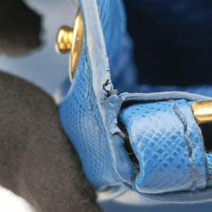 Pre-owned Prada Galleria Blue SAFFIANO Leather BN1801 handbag | stylenewstar