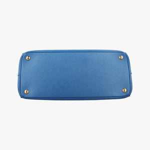 Pre-owned Prada Galleria Blue SAFFIANO Leather BN1801 handbag | stylenewstar