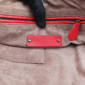 Pre-owned Bottega Veneta NODINI Intrecciato Red lambskin  shoulderbag | stylenewstar