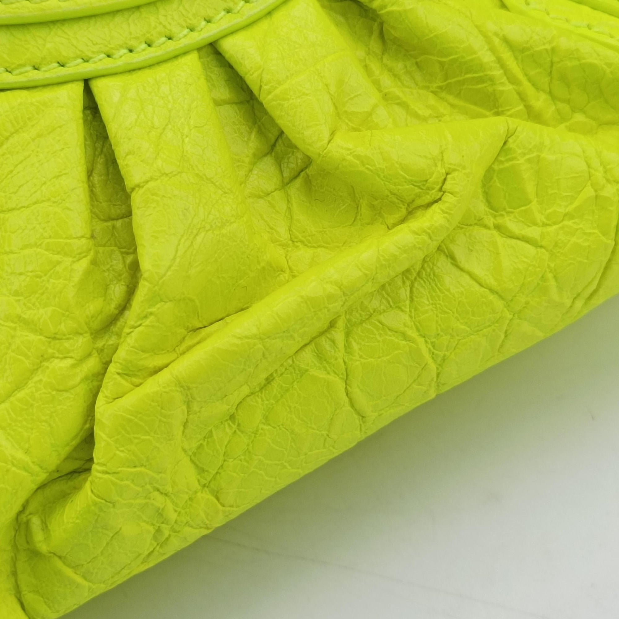 Vintage Balenciaga Le Cagole YellowGreen lambskin  shoulderbag | stylenewstar