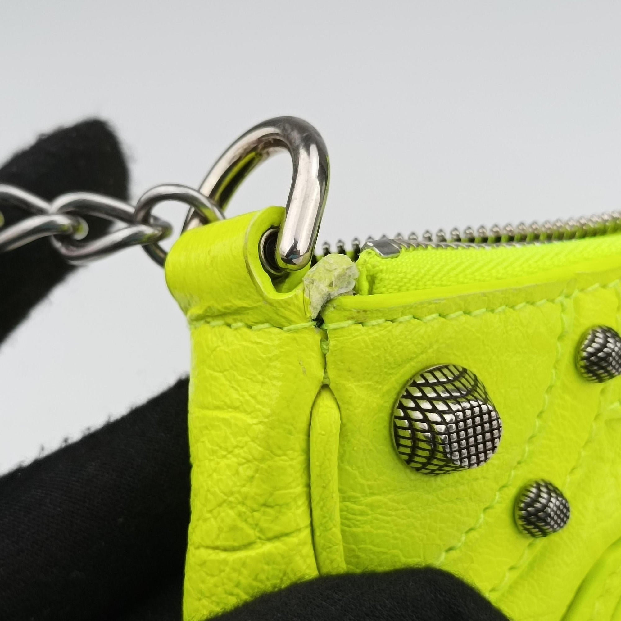 Vintage Balenciaga Le Cagole YellowGreen lambskin  shoulderbag | stylenewstar