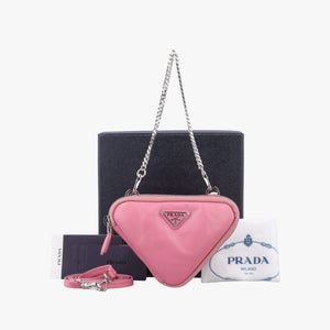 Vintage Prada Triangle mini Pink Leather 1NR015 shoulderbag | stylenewstar