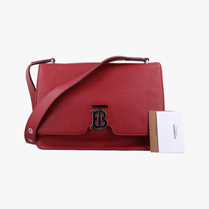 Pre-owned Burberry TB logo Red Leather  shoulderbag | stylenewstar
