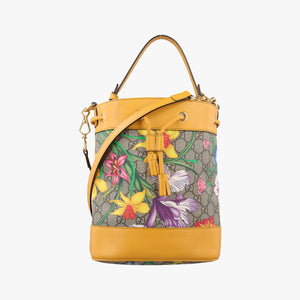 Pre-owned Gucci Ophidia Yellow × Beige × Multicolor PVC coated canvas×Leather 550621 shoulderbag | stylenewstar