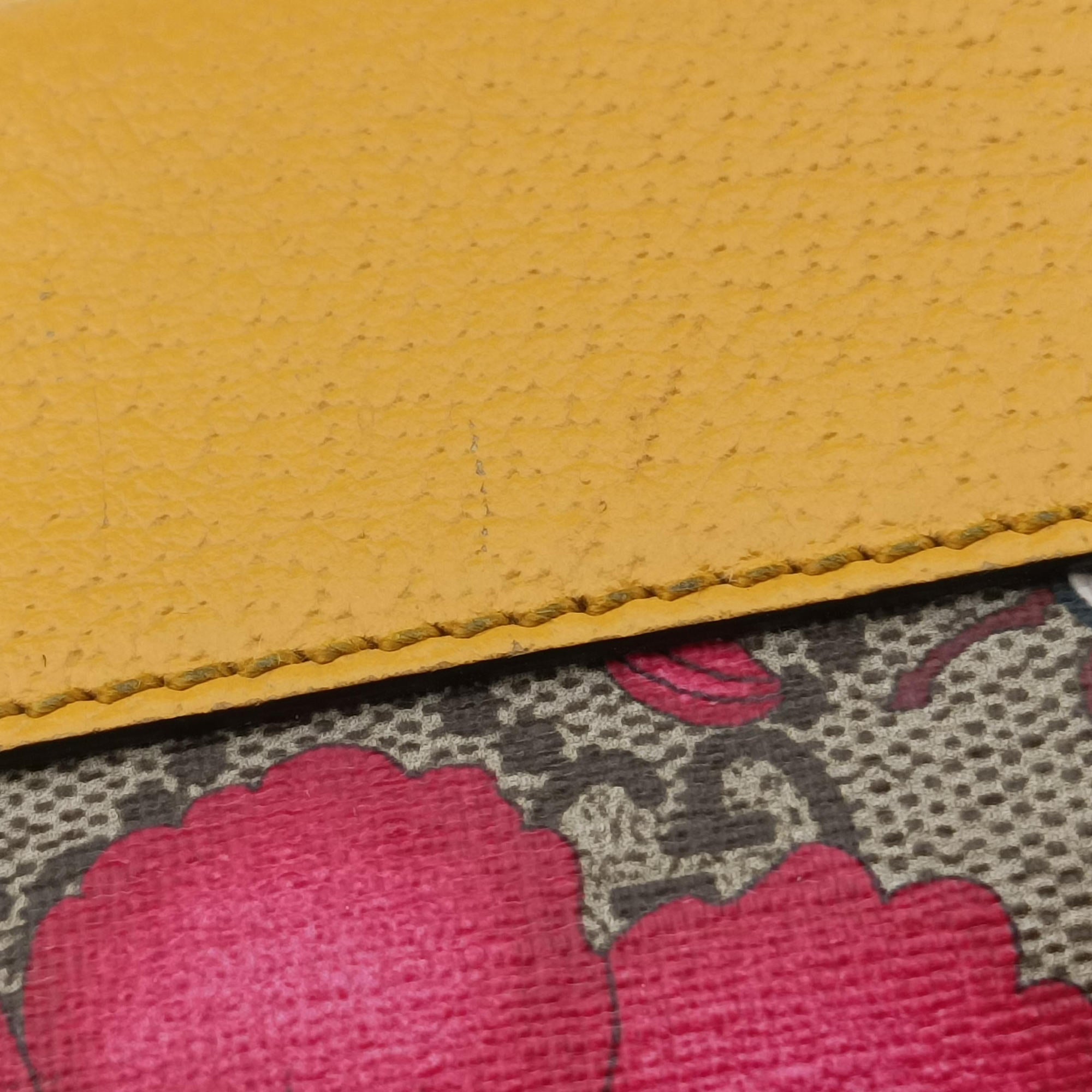 Pre-owned Gucci Ophidia Yellow × Beige × Multicolor PVC coated canvas×Leather 550621 shoulderbag | stylenewstar