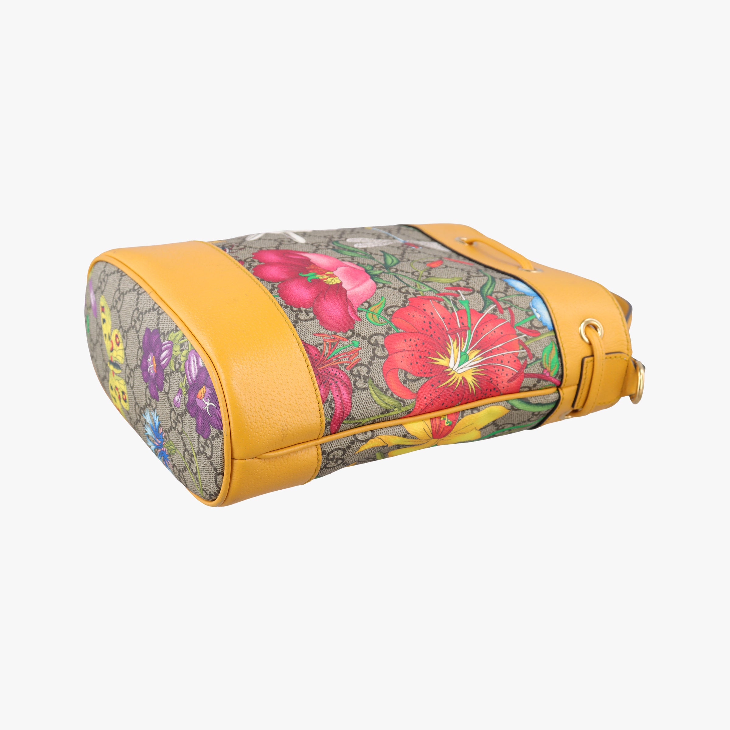 Pre-owned Gucci Ophidia Yellow × Beige × Multicolor PVC coated canvas×Leather 550621 shoulderbag | stylenewstar