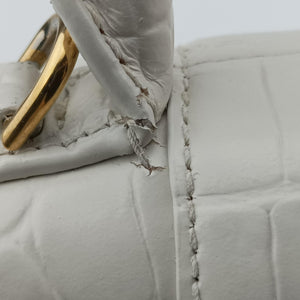 Pre-owned Balenciaga Hourglass mini White leather  shoulderbag | stylenewstar