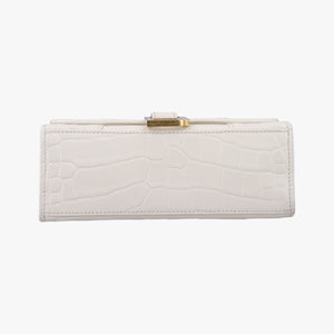 Pre-owned Balenciaga Hourglass mini White leather  shoulderbag | stylenewstar