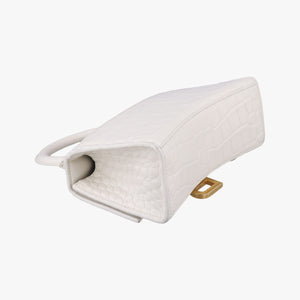 Pre-owned Balenciaga Hourglass mini White leather  shoulderbag | stylenewstar