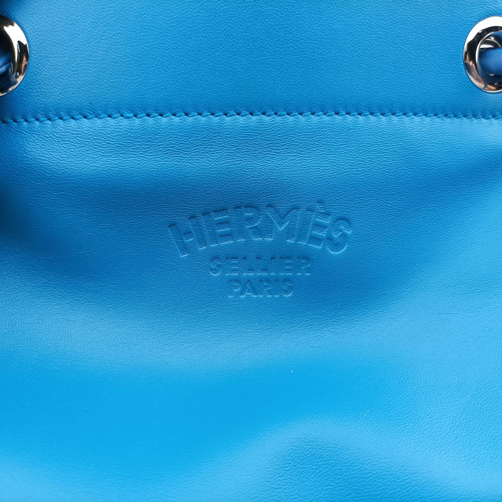 Pre-owned Hermes Sac Aline mini Blue lambskin  shoulderbag | stylenewstar