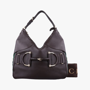 Pre-owned Gucci Horsebit Hobo Brown leather 247602 shoulderbag | stylenewstar