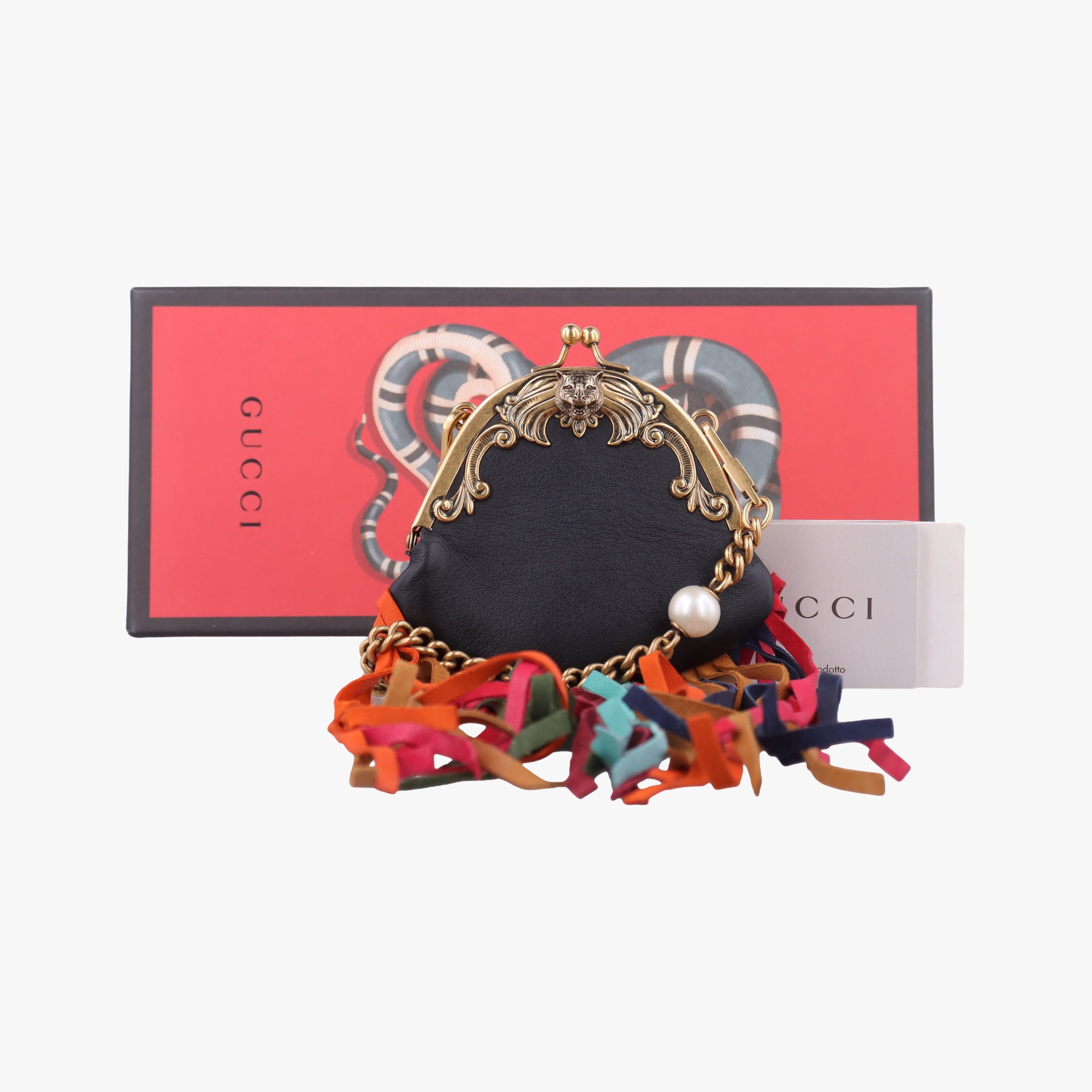 Pre-owned Gucci Animalier Mini Frame Bag Black Leather 488428 shoulderbag | stylenewstar