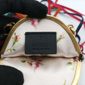 Pre-owned Gucci Animalier Mini Frame Bag Black Leather 488428 shoulderbag | stylenewstar