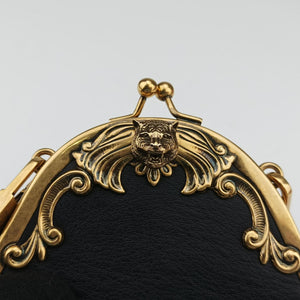 Pre-owned Gucci Animalier Mini Frame Bag Black Leather 488428 shoulderbag | stylenewstar