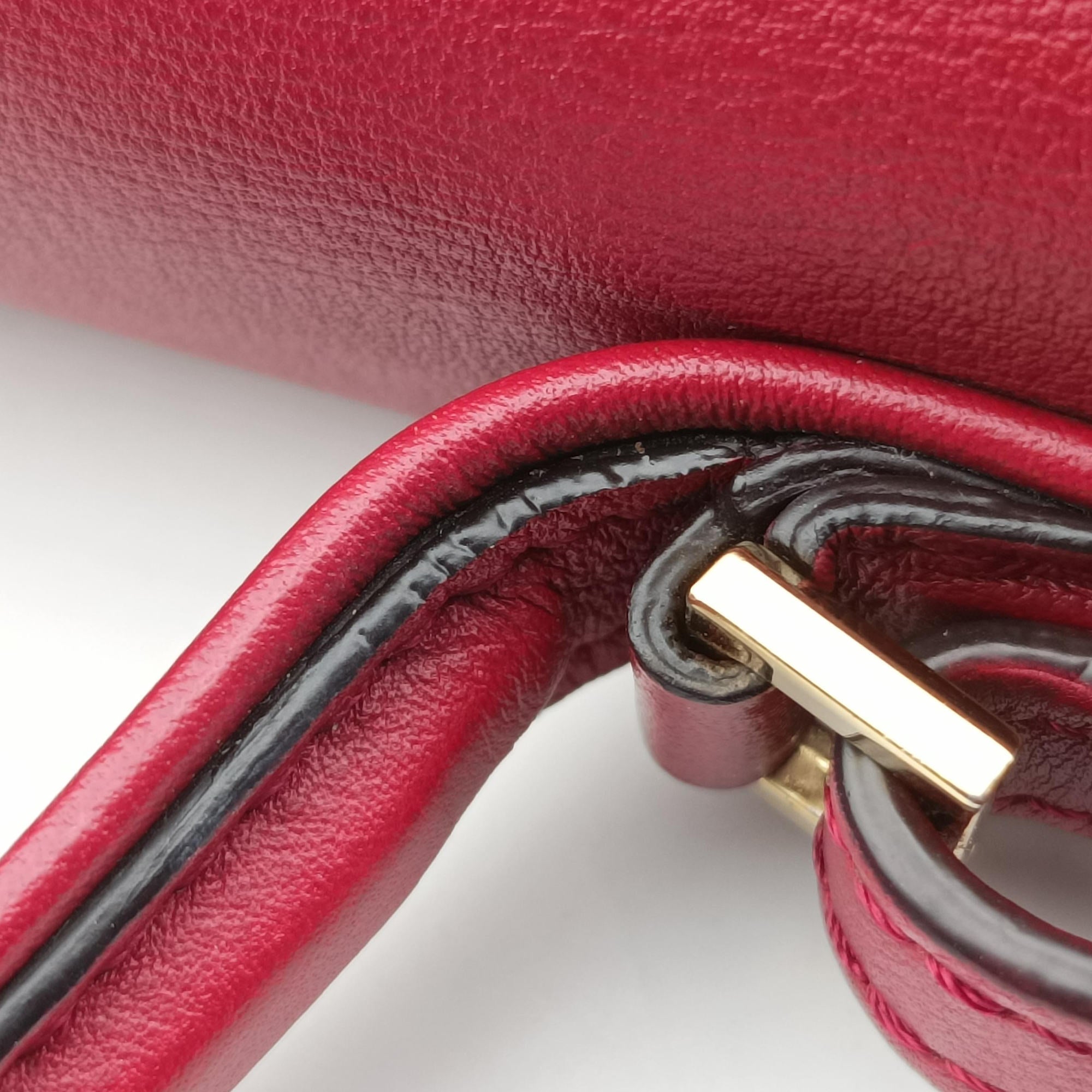Pre-owned Delvaux Tampete Burgundy Leather  shoulderbag | stylenewstar