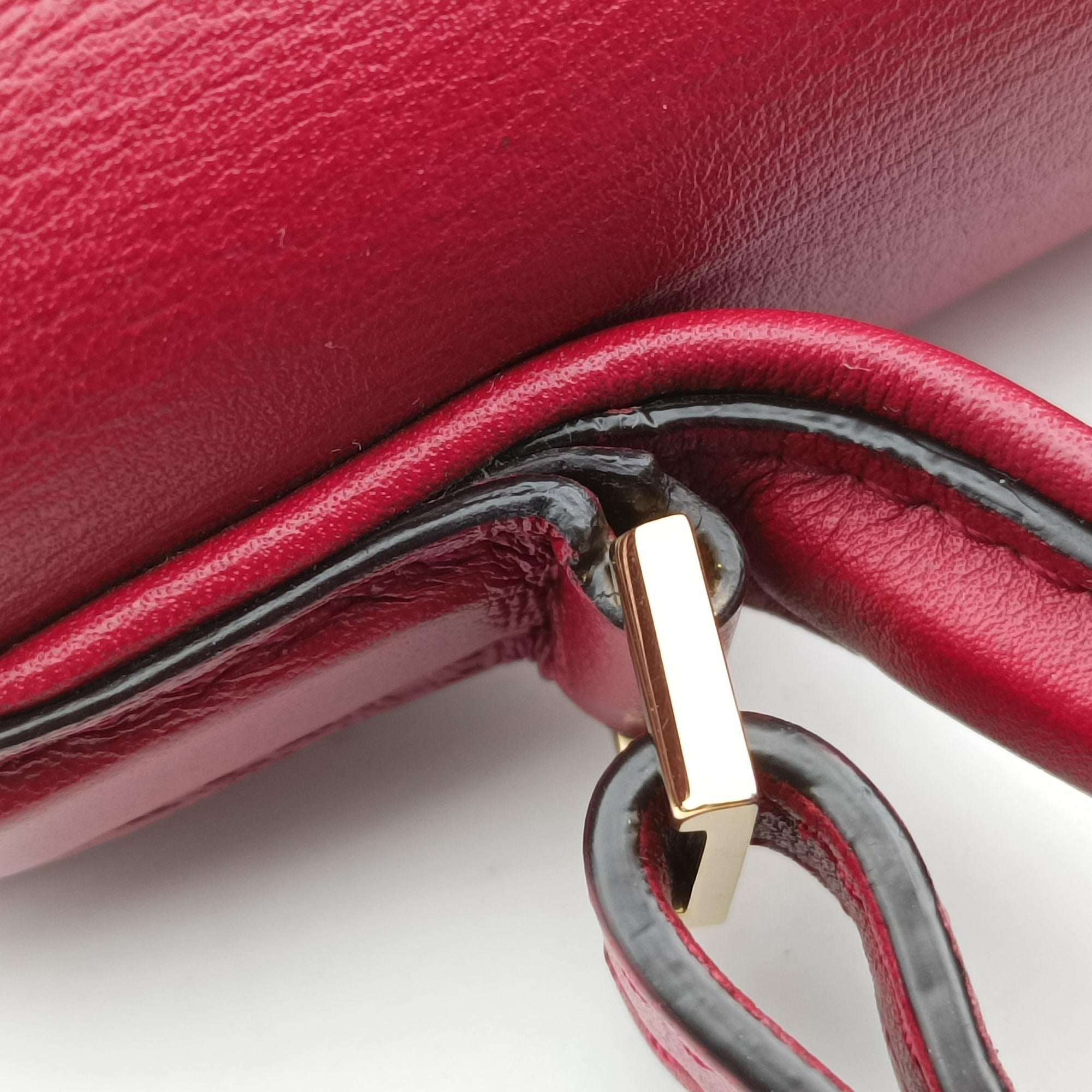 Pre-owned Delvaux Tampete Burgundy Leather  shoulderbag | stylenewstar