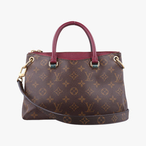 Vintage Louis Vuitton PALLAS brown×CERISE Monogram Canvas×calf leather M41175 shoulderbag | stylenewstar
