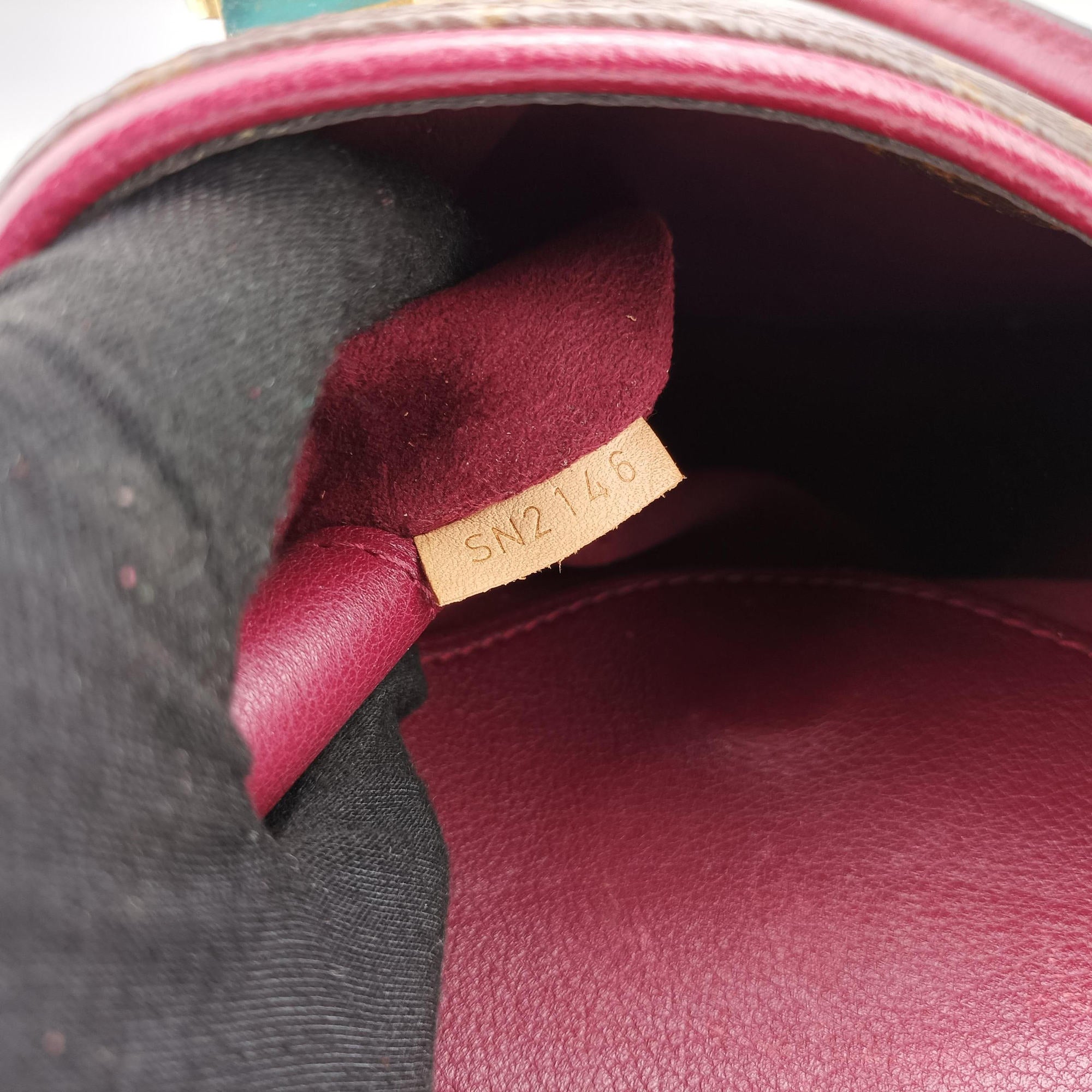 Vintage Louis Vuitton PALLAS brown×CERISE Monogram Canvas×calf leather M41175 shoulderbag | stylenewstar