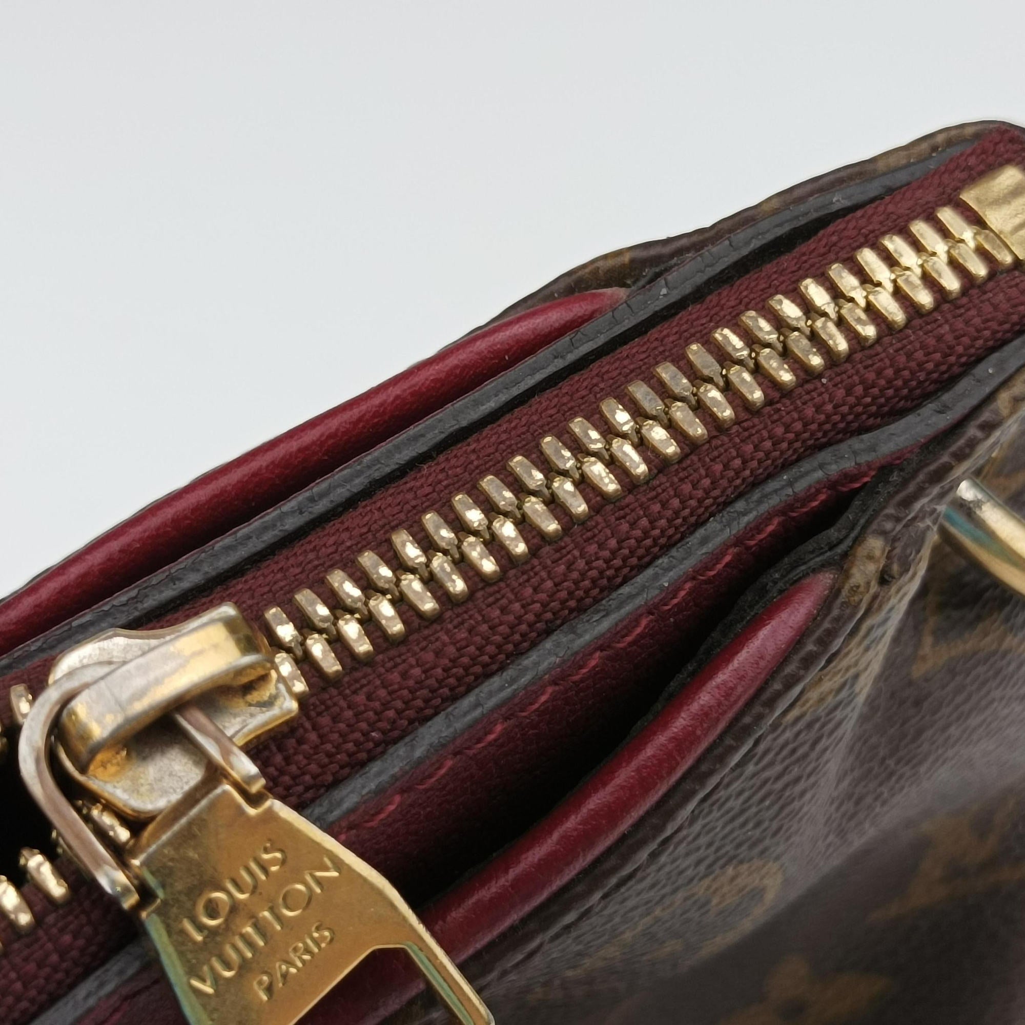 Vintage Louis Vuitton PALLAS brown×CERISE Monogram Canvas×calf leather M41175 shoulderbag | stylenewstar