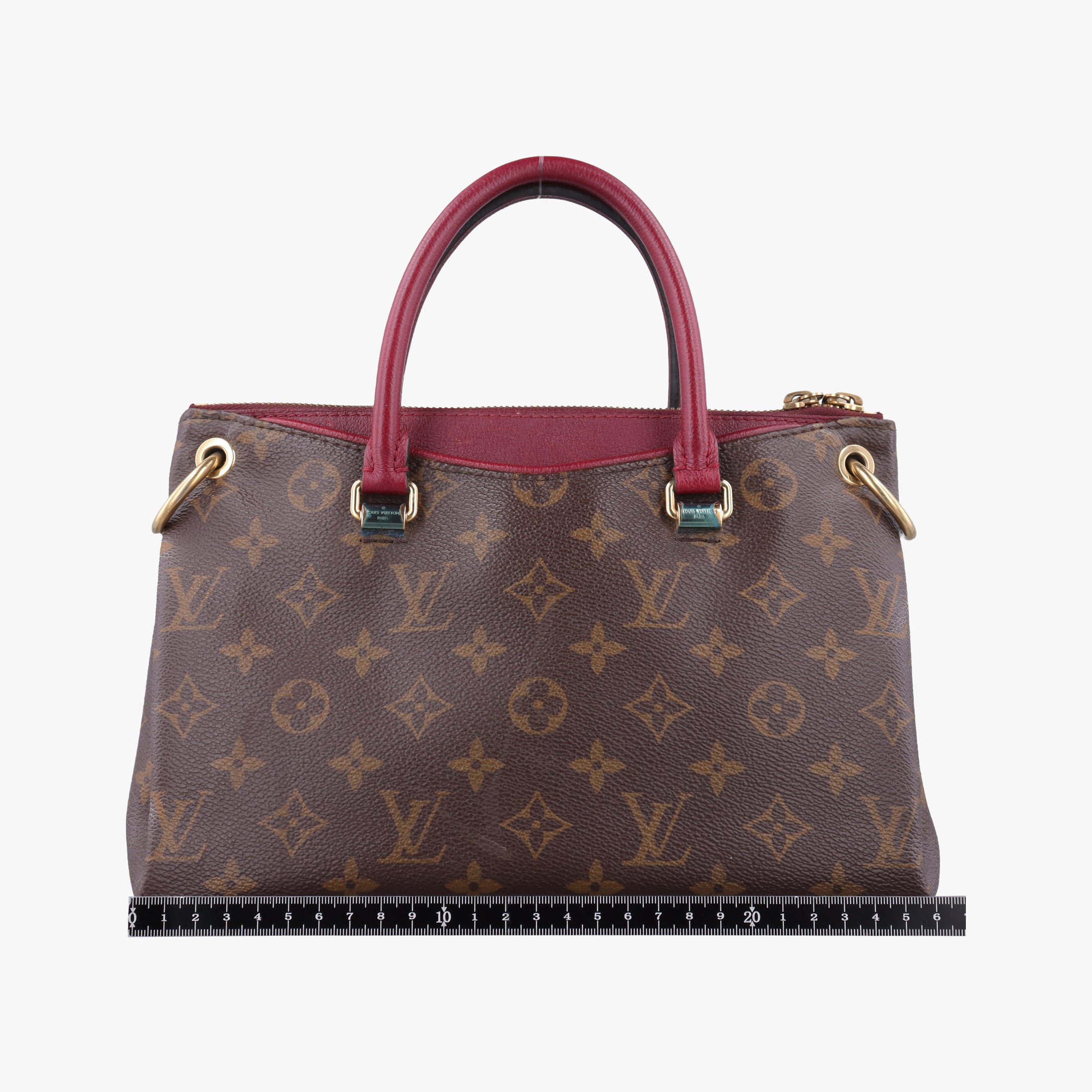 Vintage Louis Vuitton PALLAS brown×CERISE Monogram Canvas×calf leather M41175 shoulderbag | stylenewstar