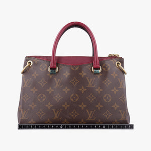 Vintage Louis Vuitton PALLAS brown×CERISE Monogram Canvas×calf leather M41175 shoulderbag | stylenewstar