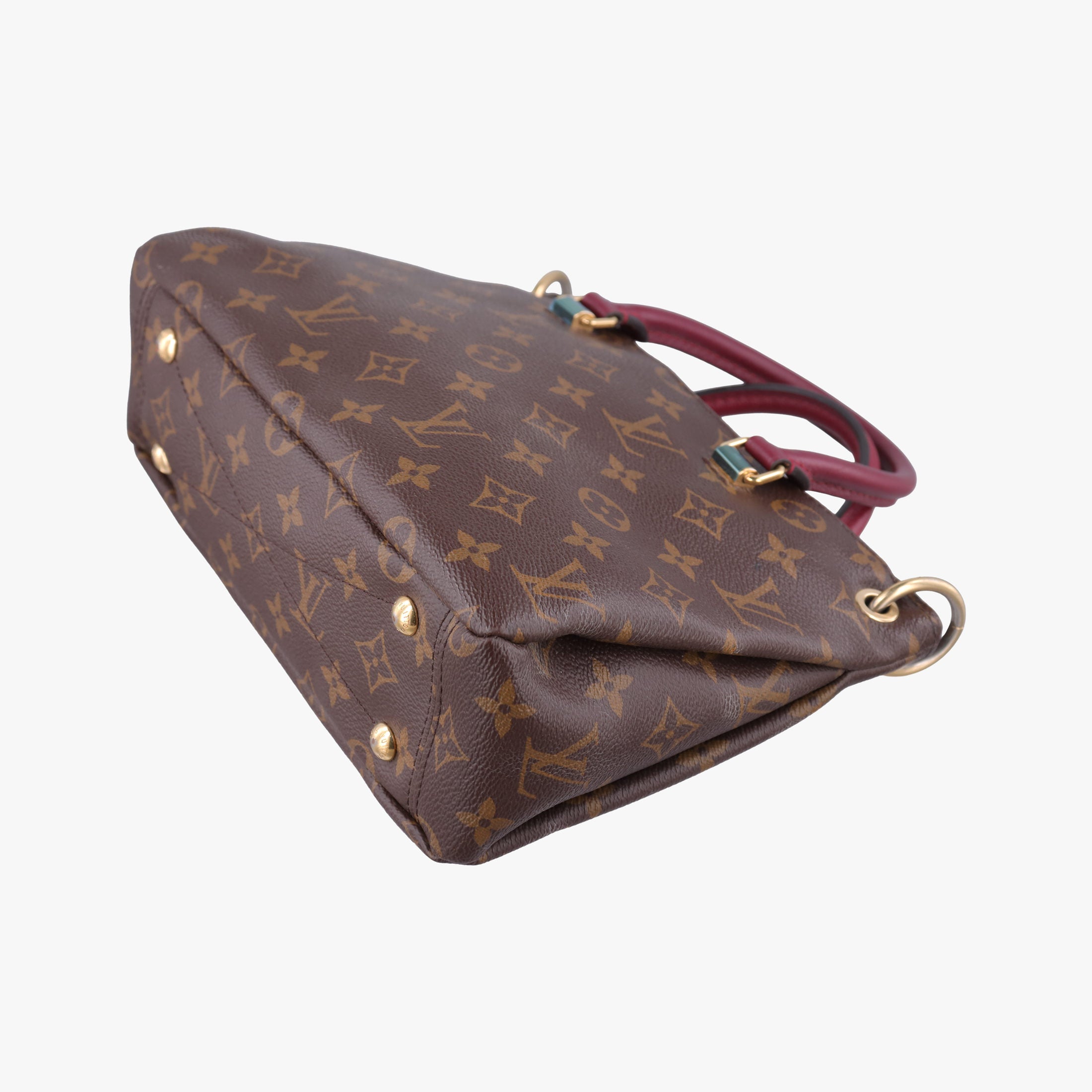 Vintage Louis Vuitton PALLAS brown×CERISE Monogram Canvas×calf leather M41175 shoulderbag | stylenewstar