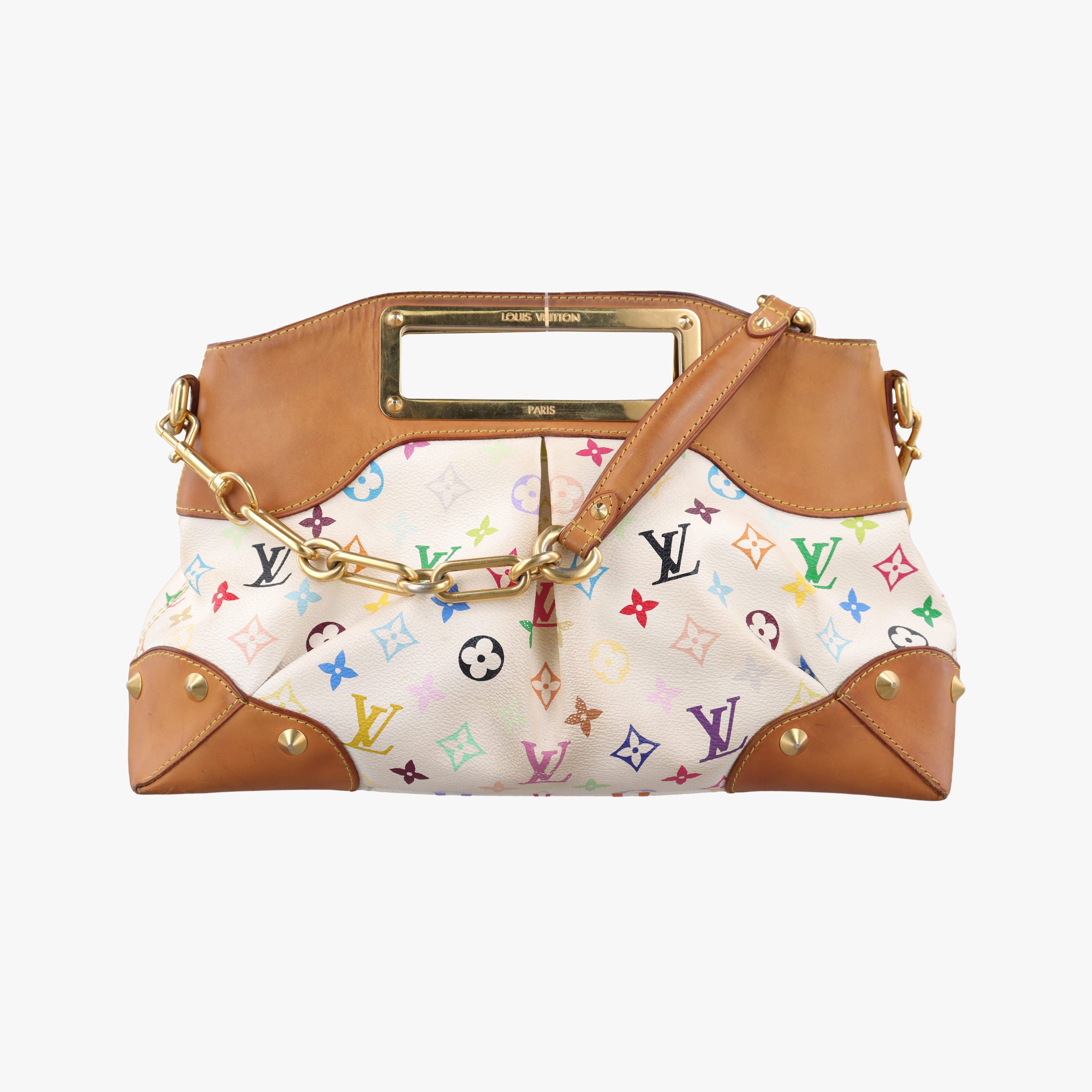 Pre-owned Louis Vuitton JUDY MM white Monogram Multicolor M40255 shoulderbag | stylenewstar
