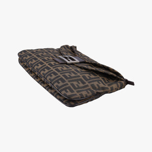 Pre-owned Fendi Zucca Baguette Brown canvas×leather 26796 shoulderbag | stylenewstar
