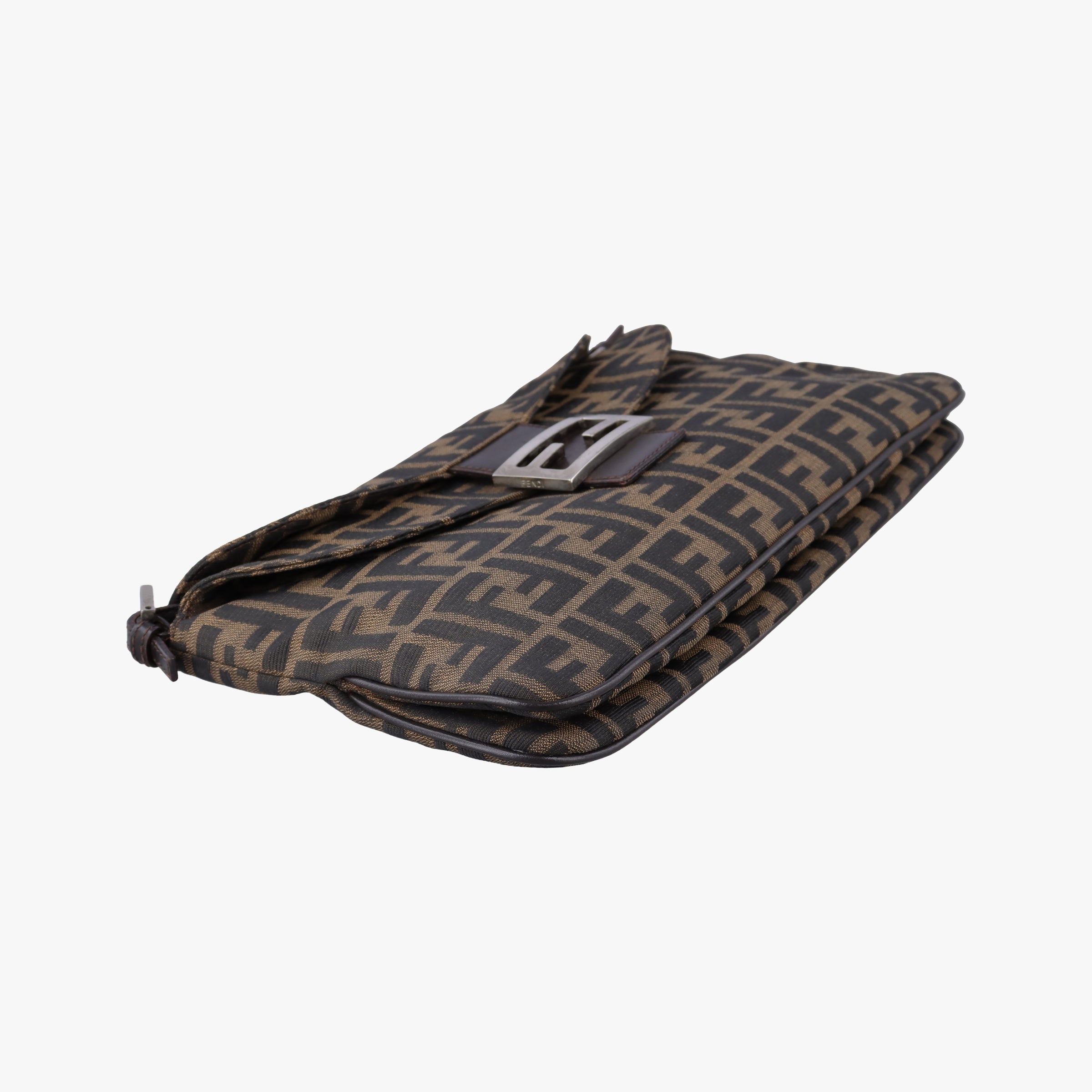 Pre-owned Fendi Zucca Baguette Brown canvas×leather 26796 shoulderbag | stylenewstar