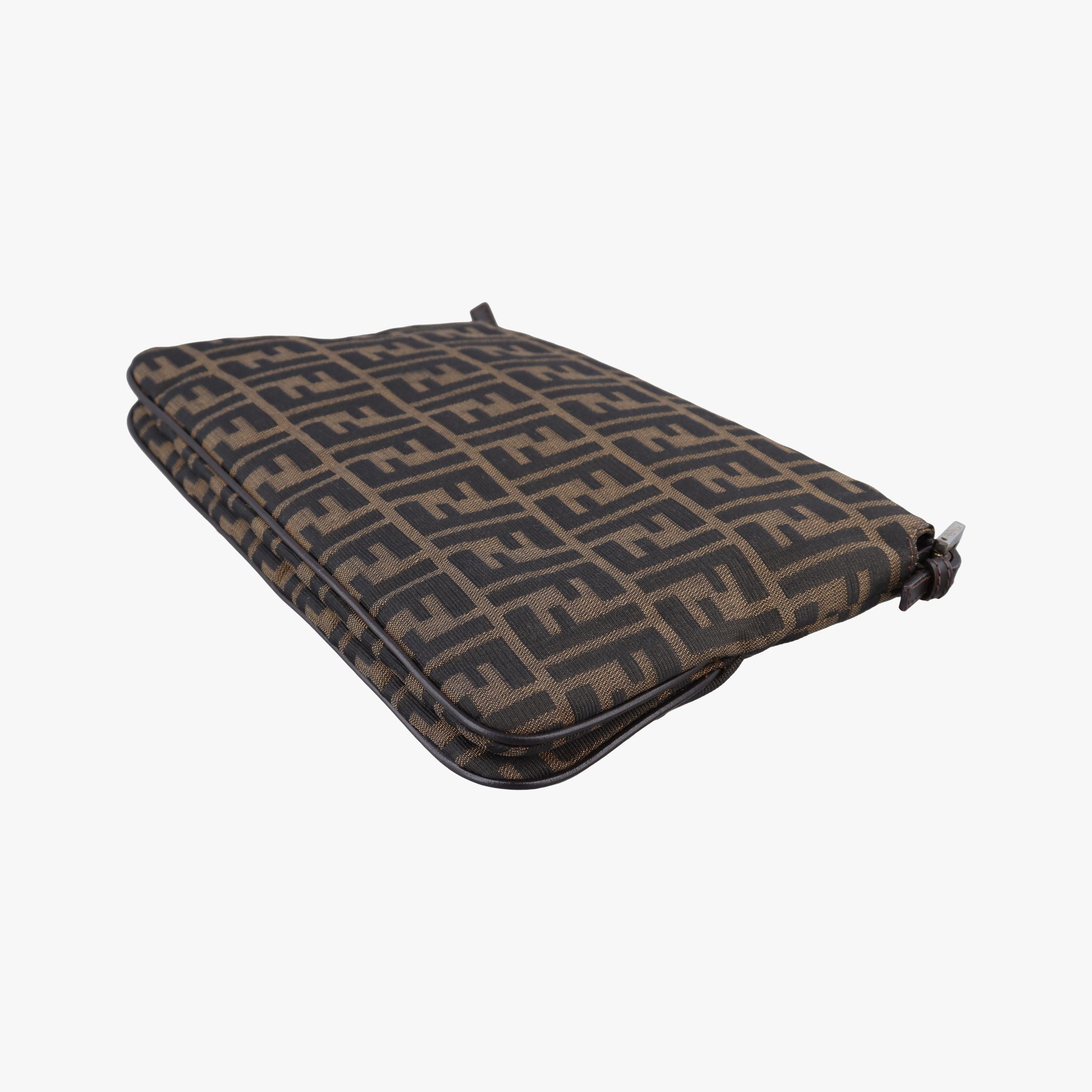 Pre-owned Fendi Zucca Baguette Brown canvas×leather 26796 shoulderbag | stylenewstar
