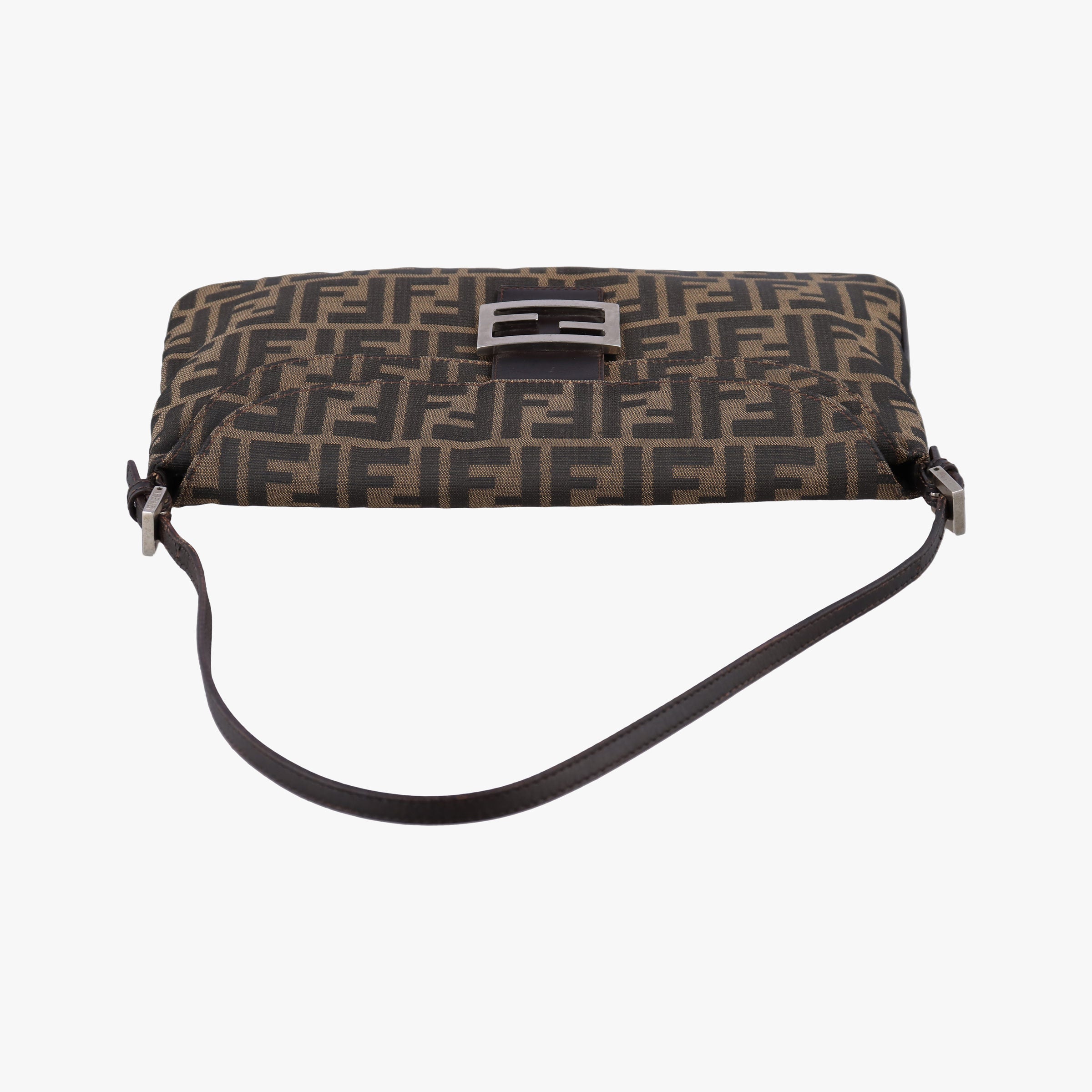 Pre-owned Fendi Zucca Baguette Brown canvas×leather 26796 shoulderbag | stylenewstar
