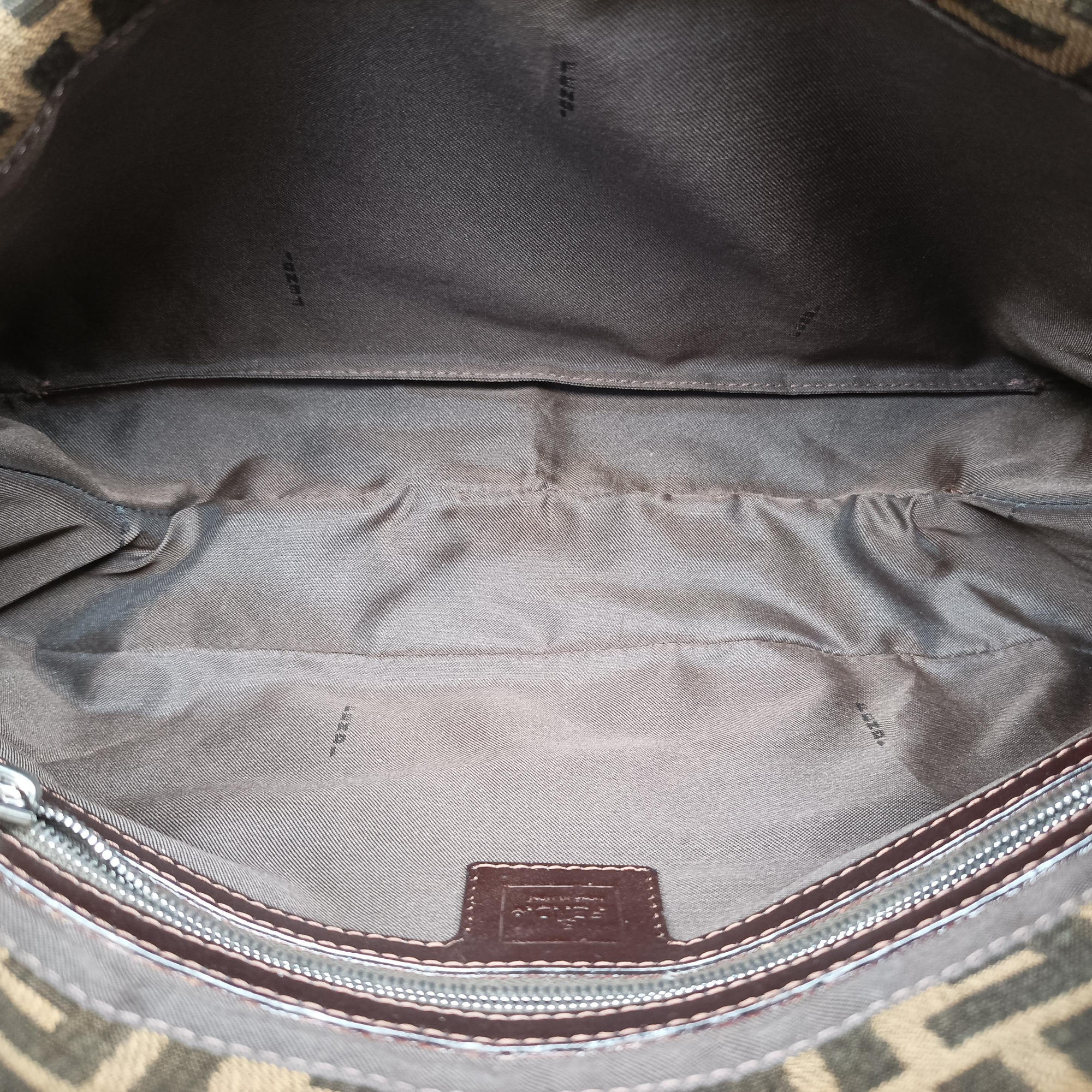 Pre-owned Fendi Zucca Baguette Brown canvas×leather 26796 shoulderbag | stylenewstar