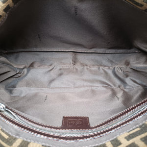 Pre-owned Fendi Zucca Baguette Brown canvas×leather 26796 shoulderbag | stylenewstar