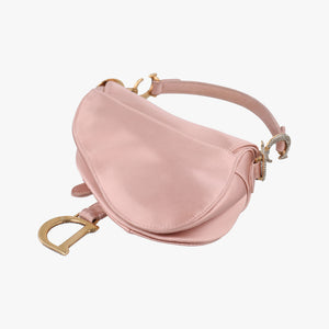 Pre-owned Christian Dior Saddle Pink silk  handbag | stylenewstar