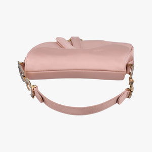 Pre-owned Christian Dior Saddle Pink silk  handbag | stylenewstar